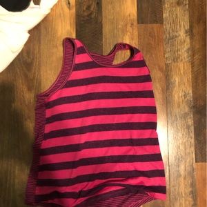 Pink and purple athletic striped tank top
